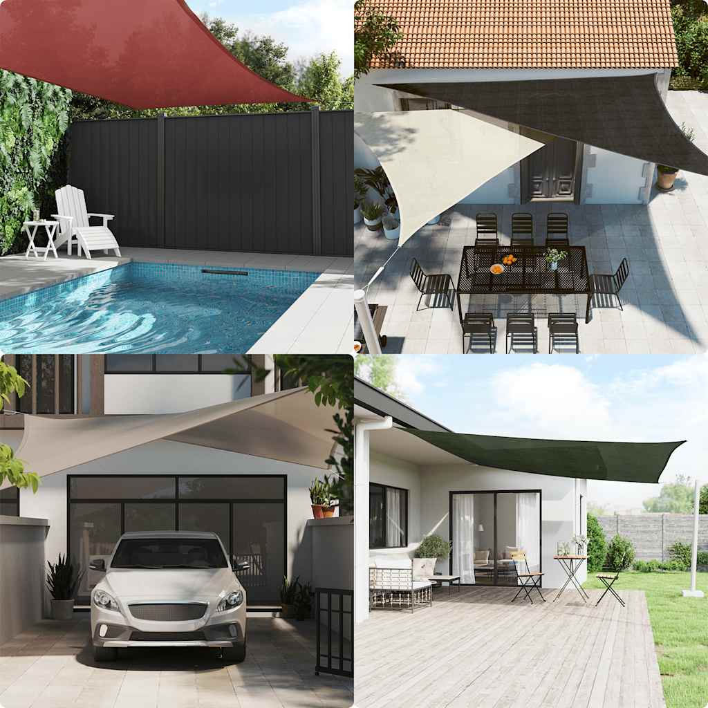 Jedro za zaštitu od sunca 160 g/m² crveno 3 x 3 x 4,2 m HDPE