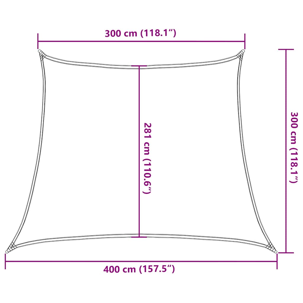 Jedro za zaštitu od sunca 160 g/m² crveno 3/4 x 3 m HDPE