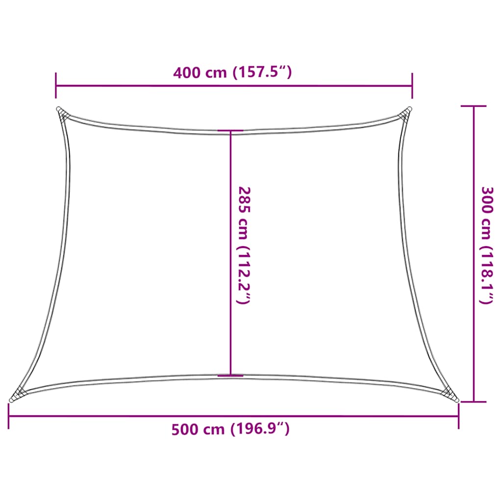 Jedro za zaštitu od sunca 160 g/m² crveno 4/5 x 3 m HDPE