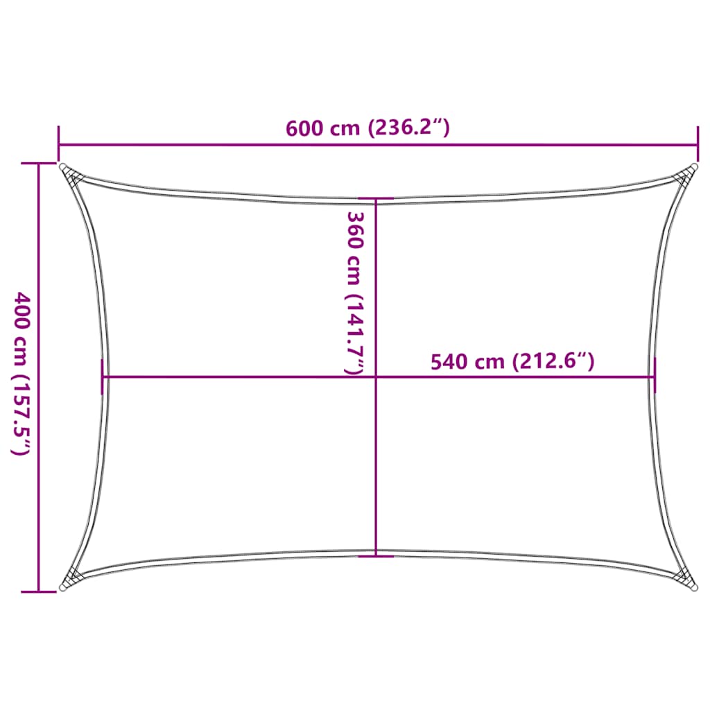 Jedro za zaštitu od sunca 160 g/m² narančasto 4 x 6 m HDPE