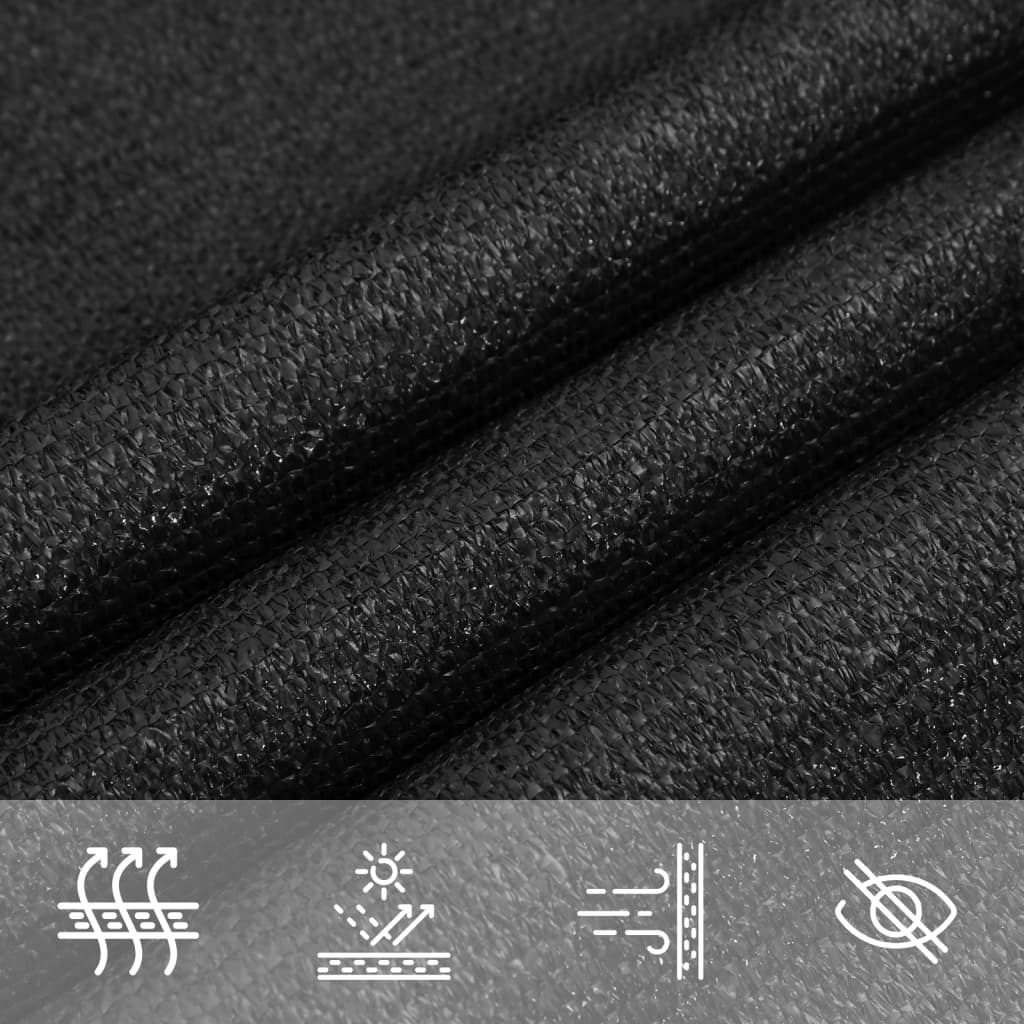Jedro za zaštitu od sunca 160 g/m² crno 2 x 2 m HDPE