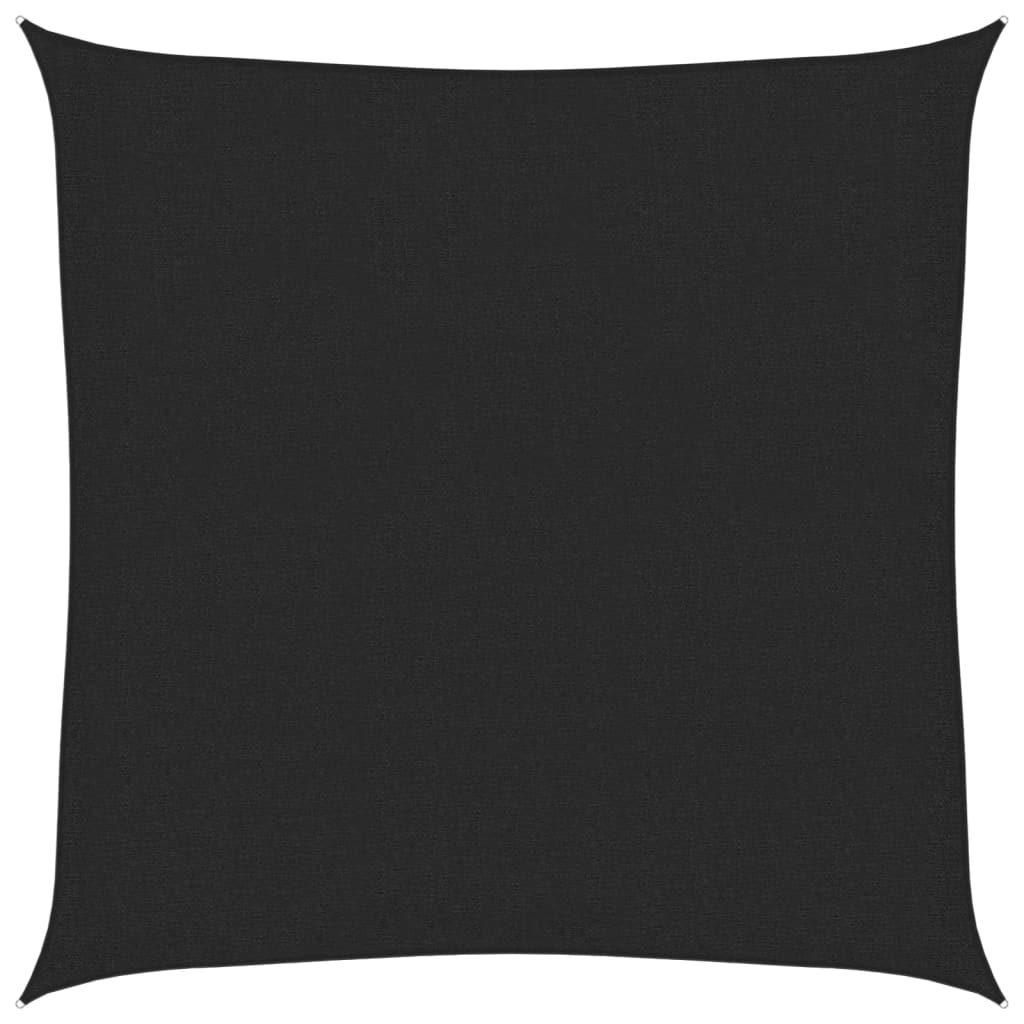 Jedro za zaštitu od sunca 160 g/m² crno 3,6 x 3,6 m HDPE