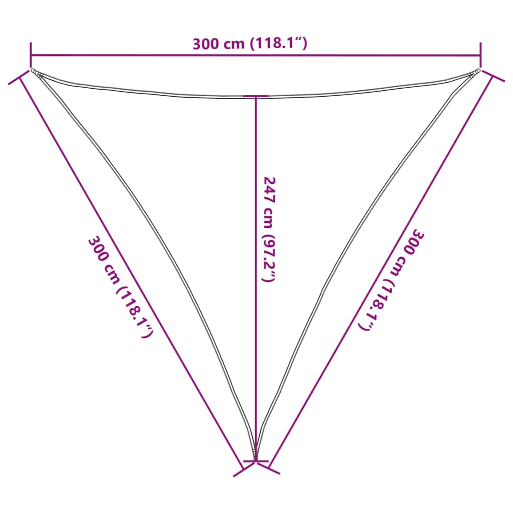 Jedro za zaštitu od sunca 160 g/m² crno 3 x 3 x 3 m HDPE