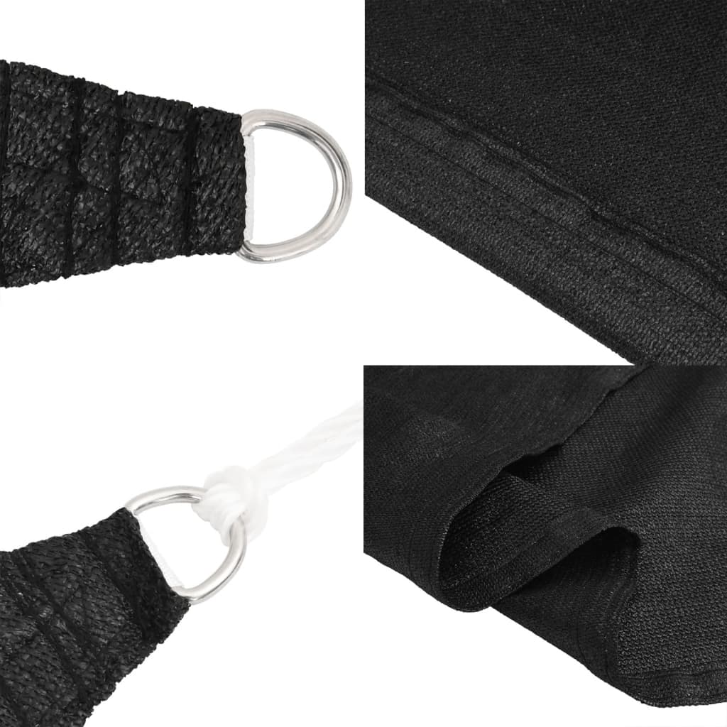 Jedro za zaštitu od sunca 160 g/m² crno 4 x 4 x 5,8 m HDPE