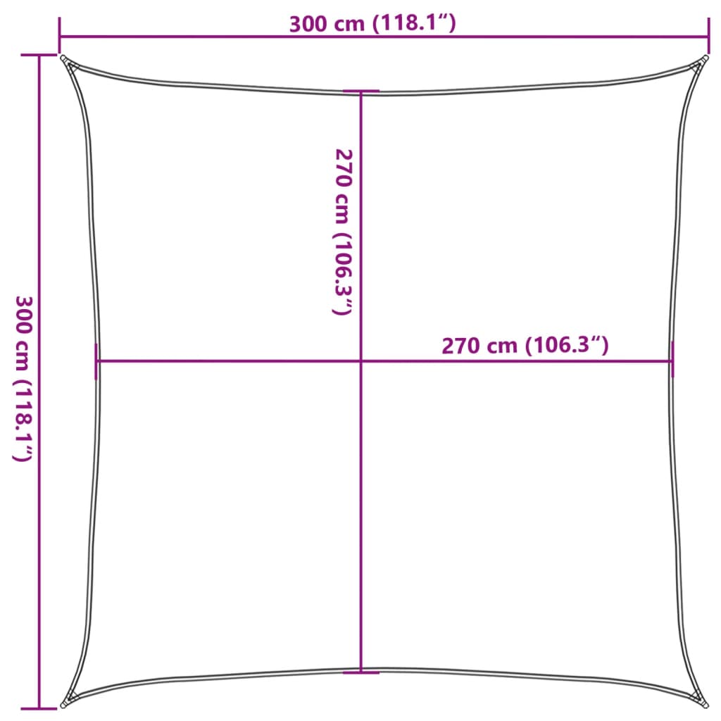 Jedro za zaštitu od sunca 160 g/m² smeđe 3 x 3 m HDPE