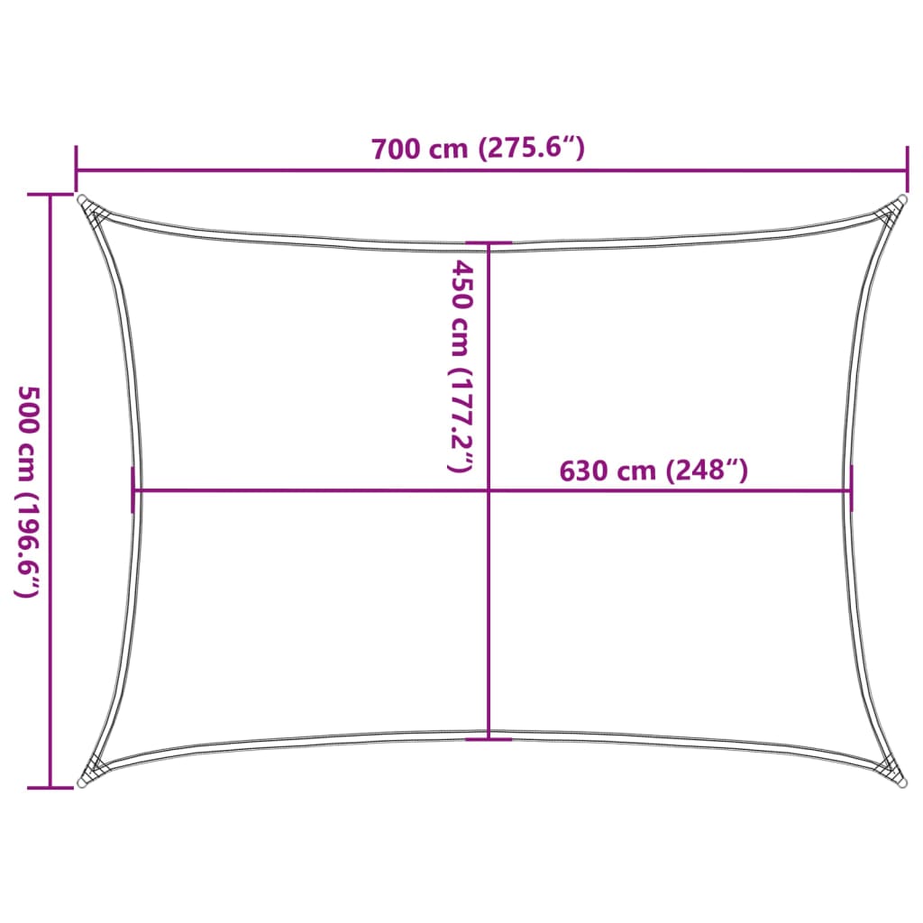 Jedro za zaštitu od sunca 160 g/m² smeđe 5 x 7 m HDPE