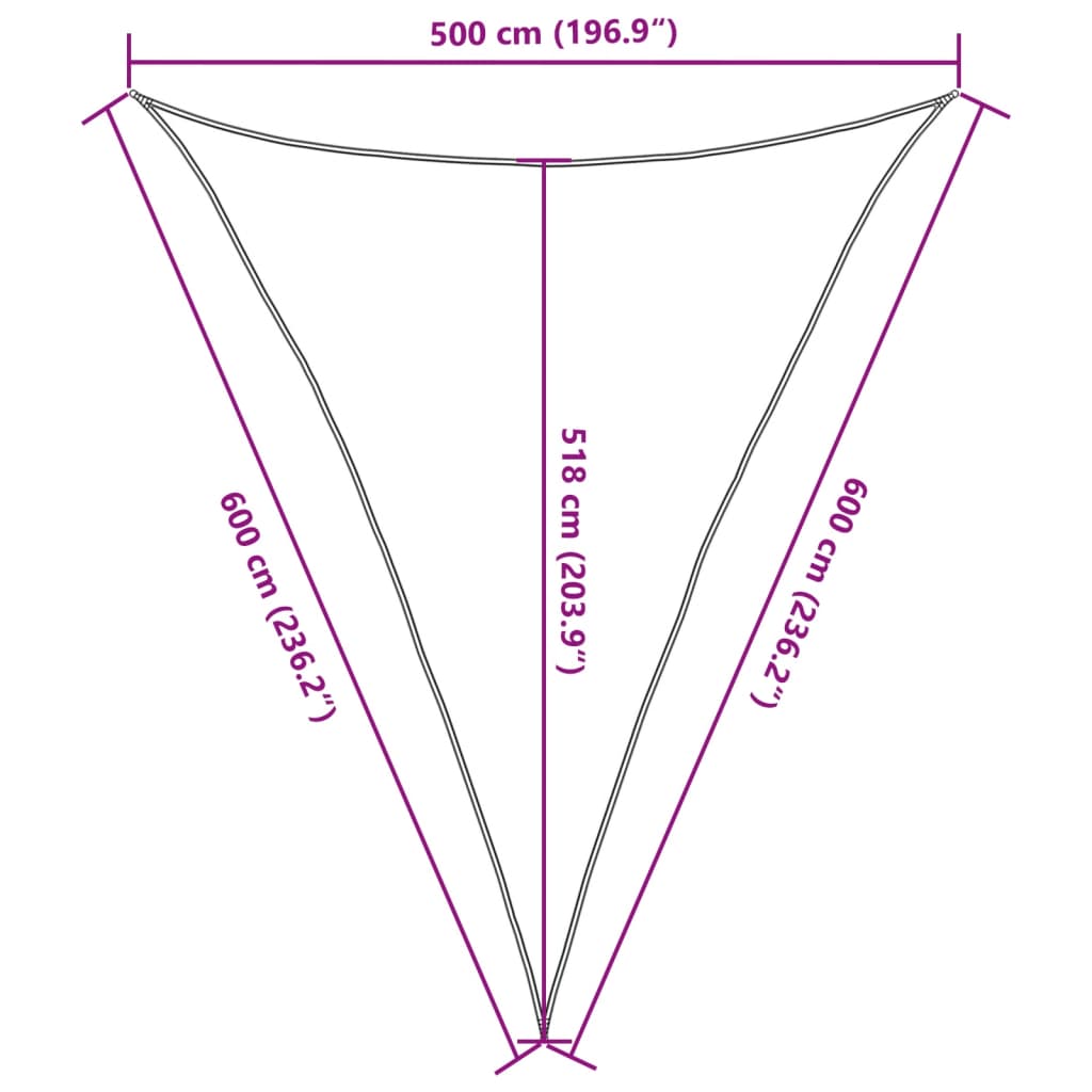 Jedro za zaštitu od sunca 160 g/m² smeđe 5 x 6 x 6 m HDPE