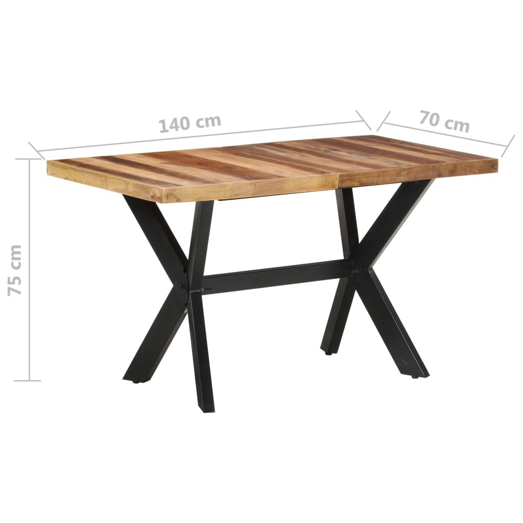 Blagovaonski stol 140 x 70 x 75 cm od masivnog drva s premazom