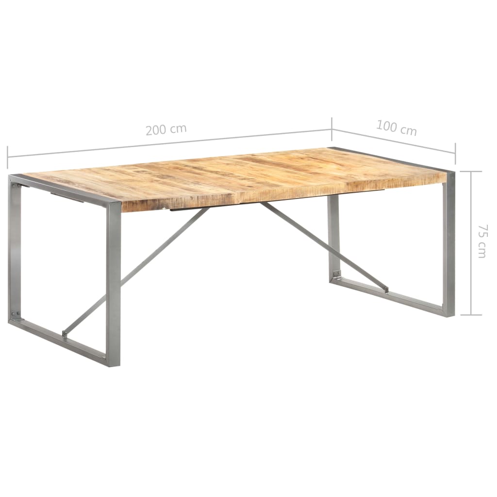 Blagovaonski stol 200x100x75 cm od masivnog grubog drva manga