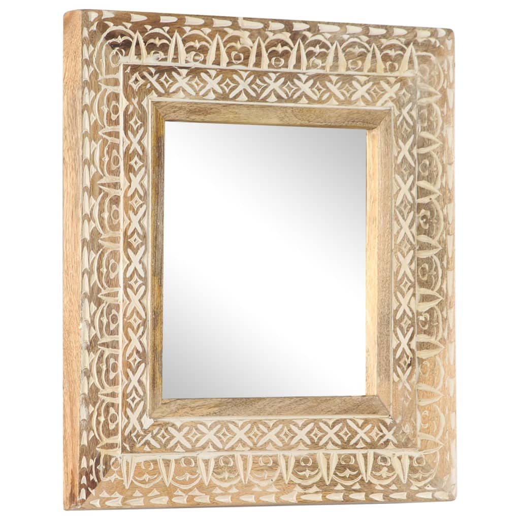 Ručno izrezbareno ogledalo 50 x 50 x 2,6 cm masivno drvo manga