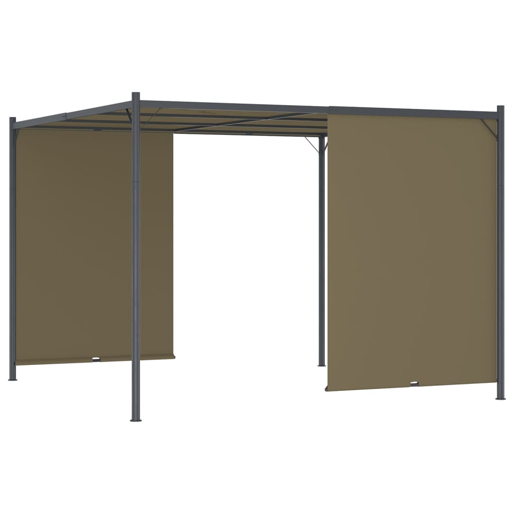 Vrtna pergola s pomičnim krovom 3 x 3 m smeđe-siva 180 g/m²