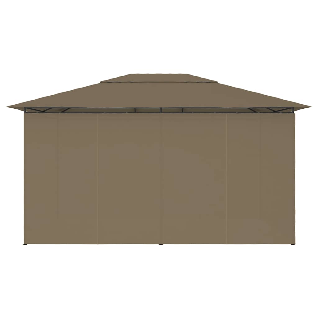 Vrtni šator sa zavjesama 4 x 3 m smeđe-sivi 180 g/m²