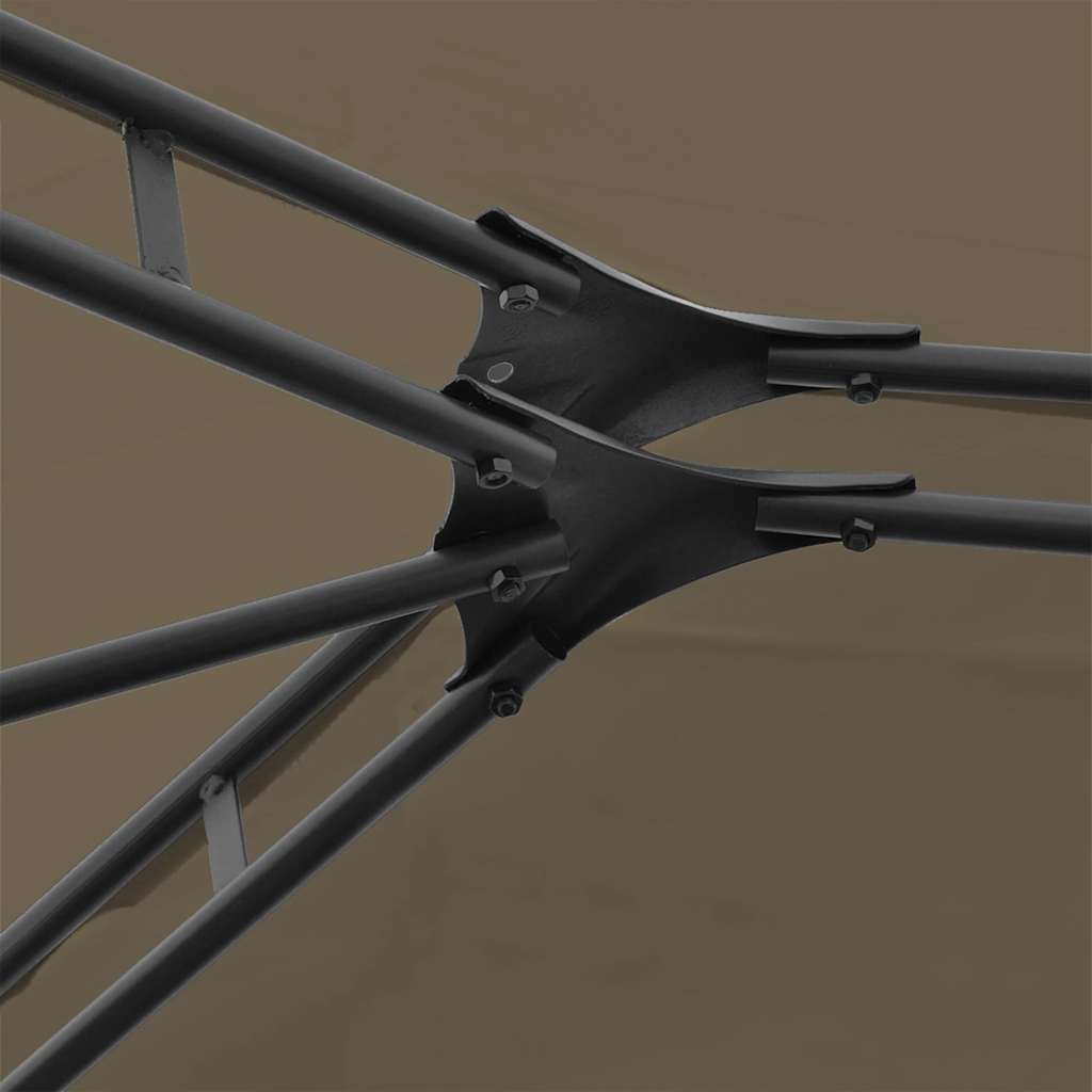 Vrtni šator sa zavjesama 4 x 3 m smeđe-sivi 180 g/m²