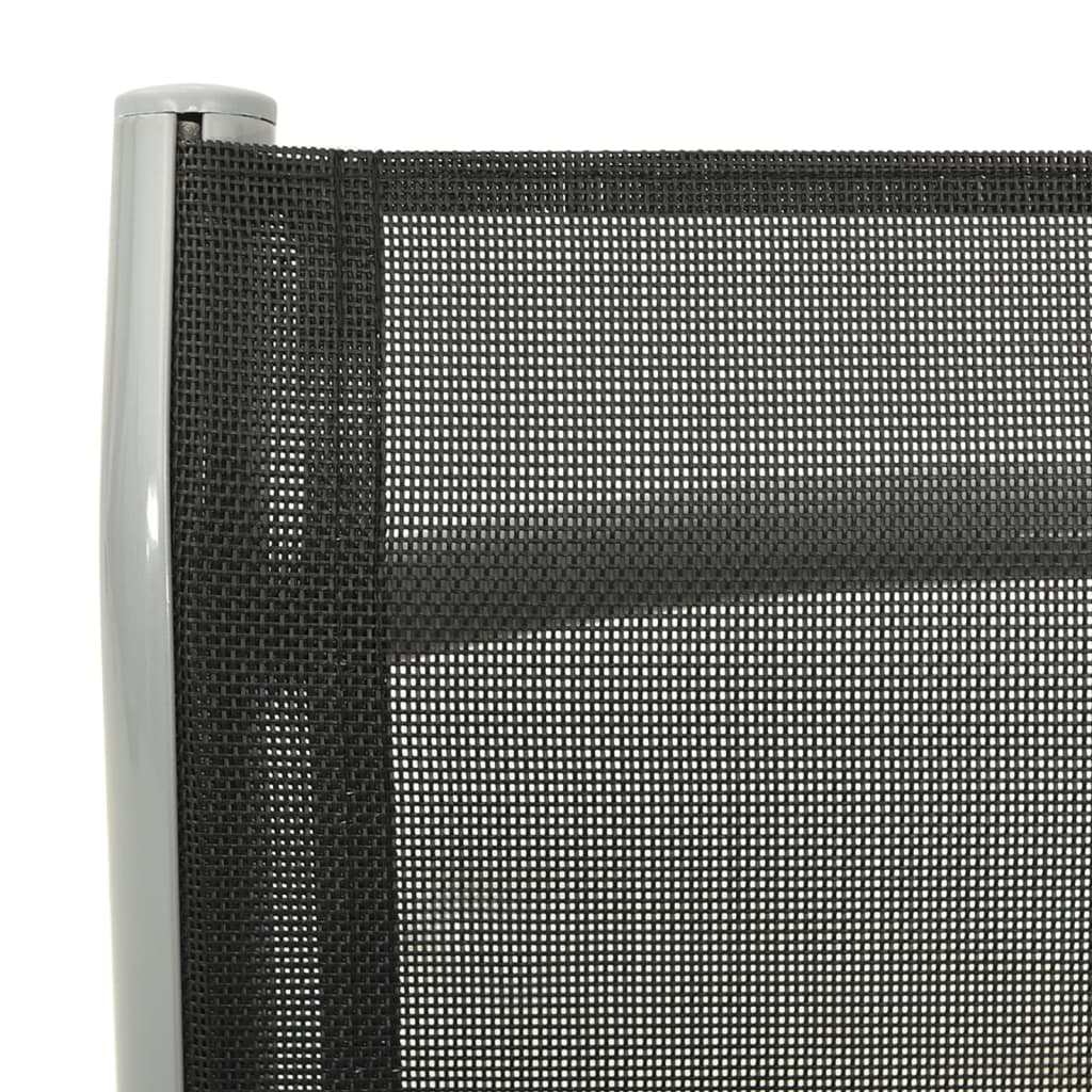 Nagibne vrtne stolice 2 kom od tekstilena i aluminija srebrne