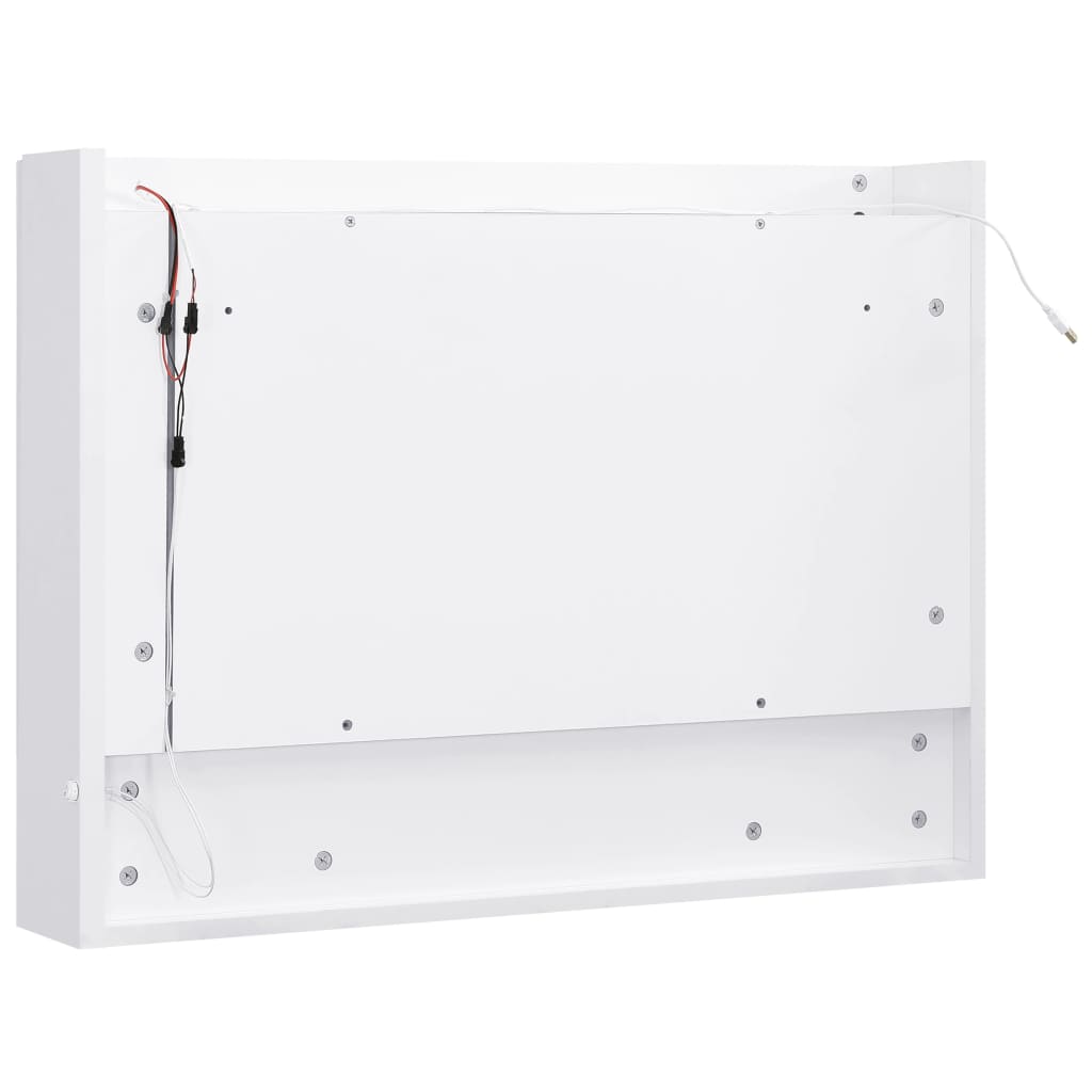 LED kupaonski ormarić s ogledalom bijeli 80 x 15 x 60 cm MDF