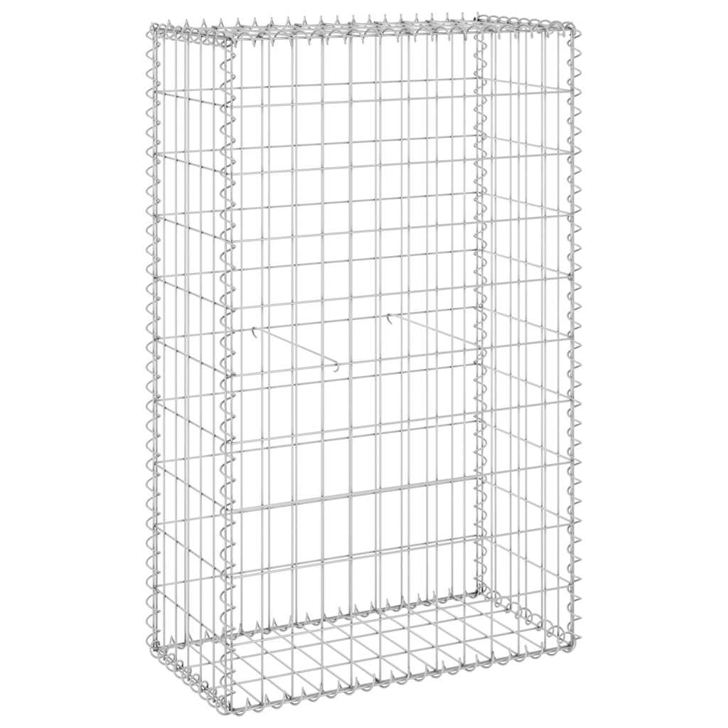 Gabionski zid s poklopcima od pocinčanog čelika 60x30x100 cm