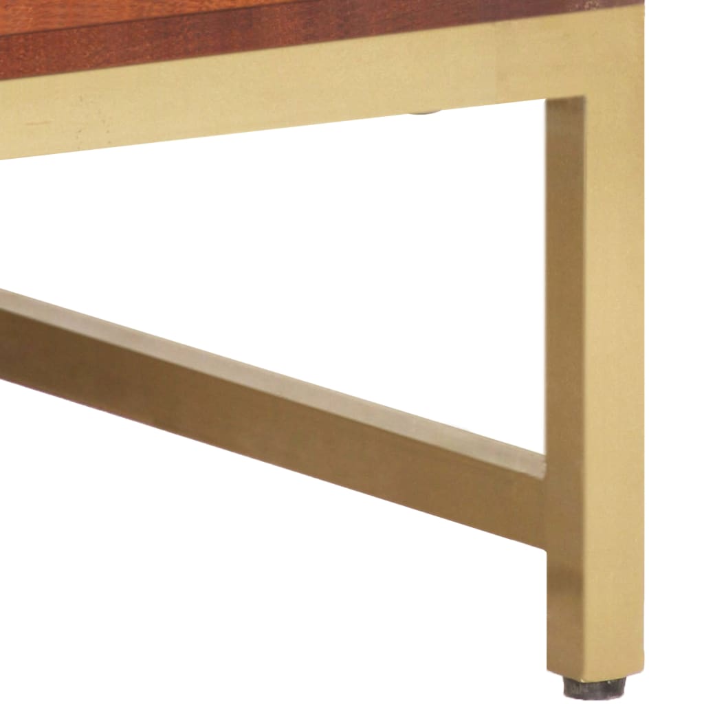 Stolić za kavu boje meda 67 x 67 x 45 cm masivno bagremovo drvo