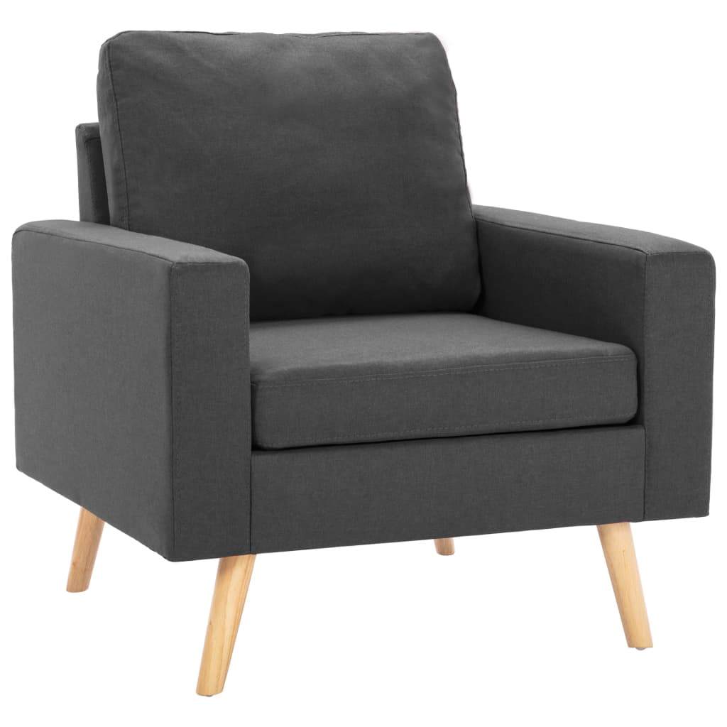 2-dijelni set sofa od tkanine tamnosivi