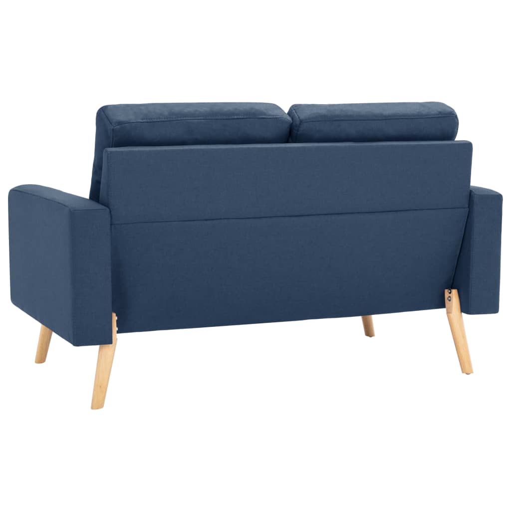 2-dijelni set sofa od tkanine plavi