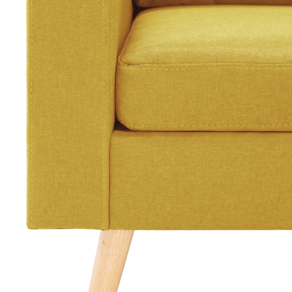 2-dijelni set sofa od tkanine žuti