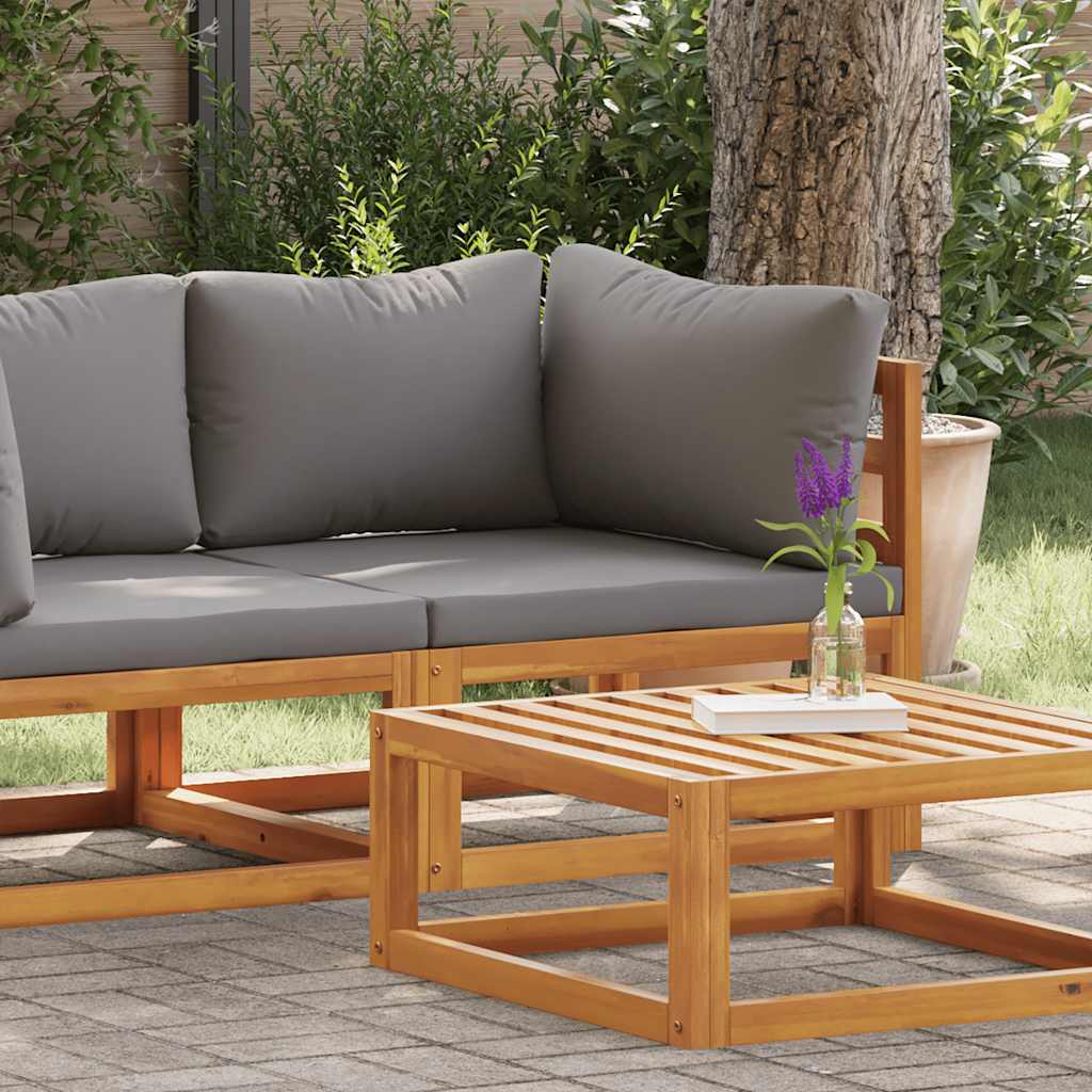 Modularna kutna sofa i tamnosivi jastuci masivno bagremovo drvo