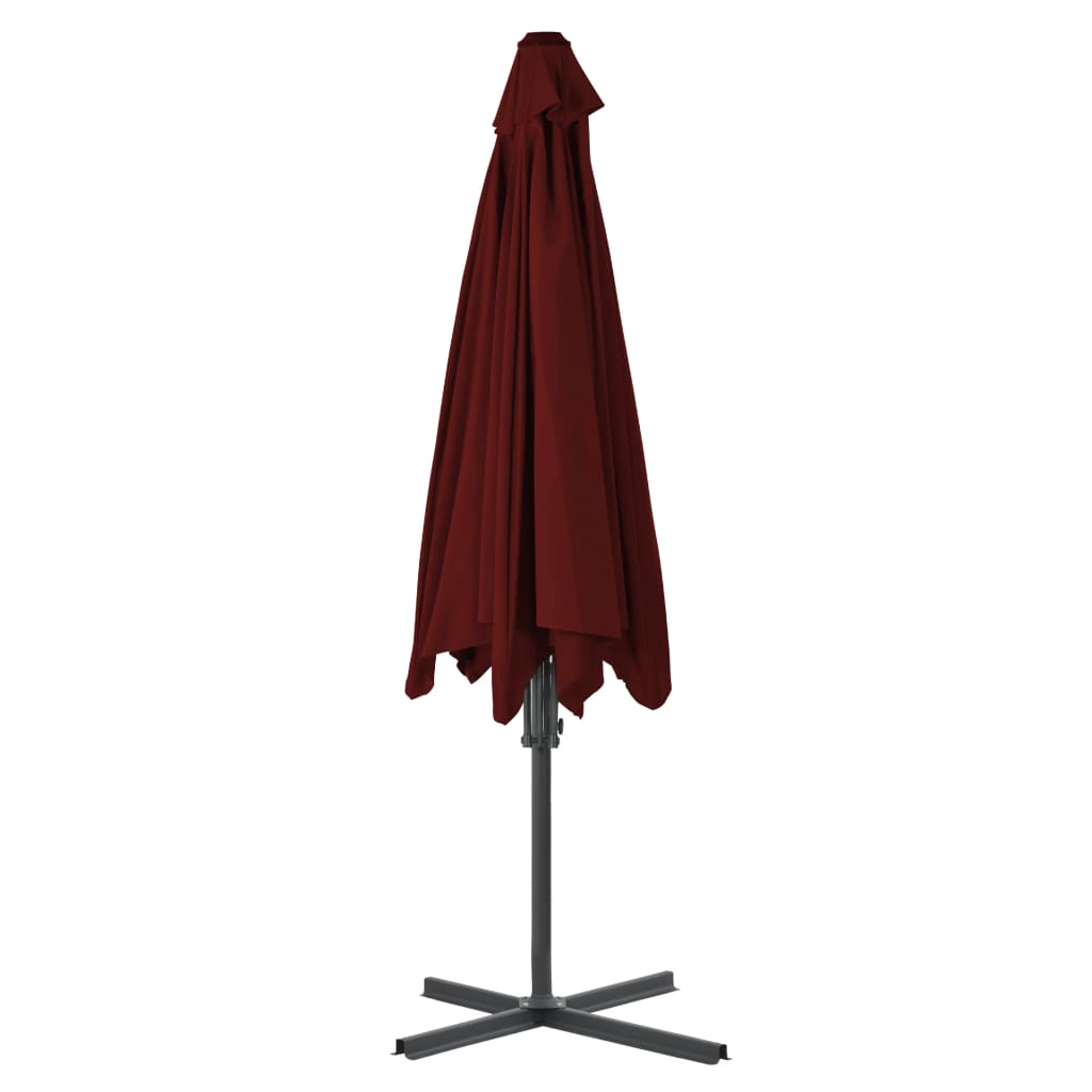 Vrtni suncobran s čeličnim stupom 300 x 230 cm bordo