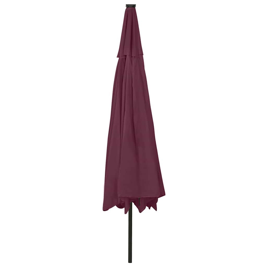 Vrtni suncobran s LED svjetlima 400 cm bordo