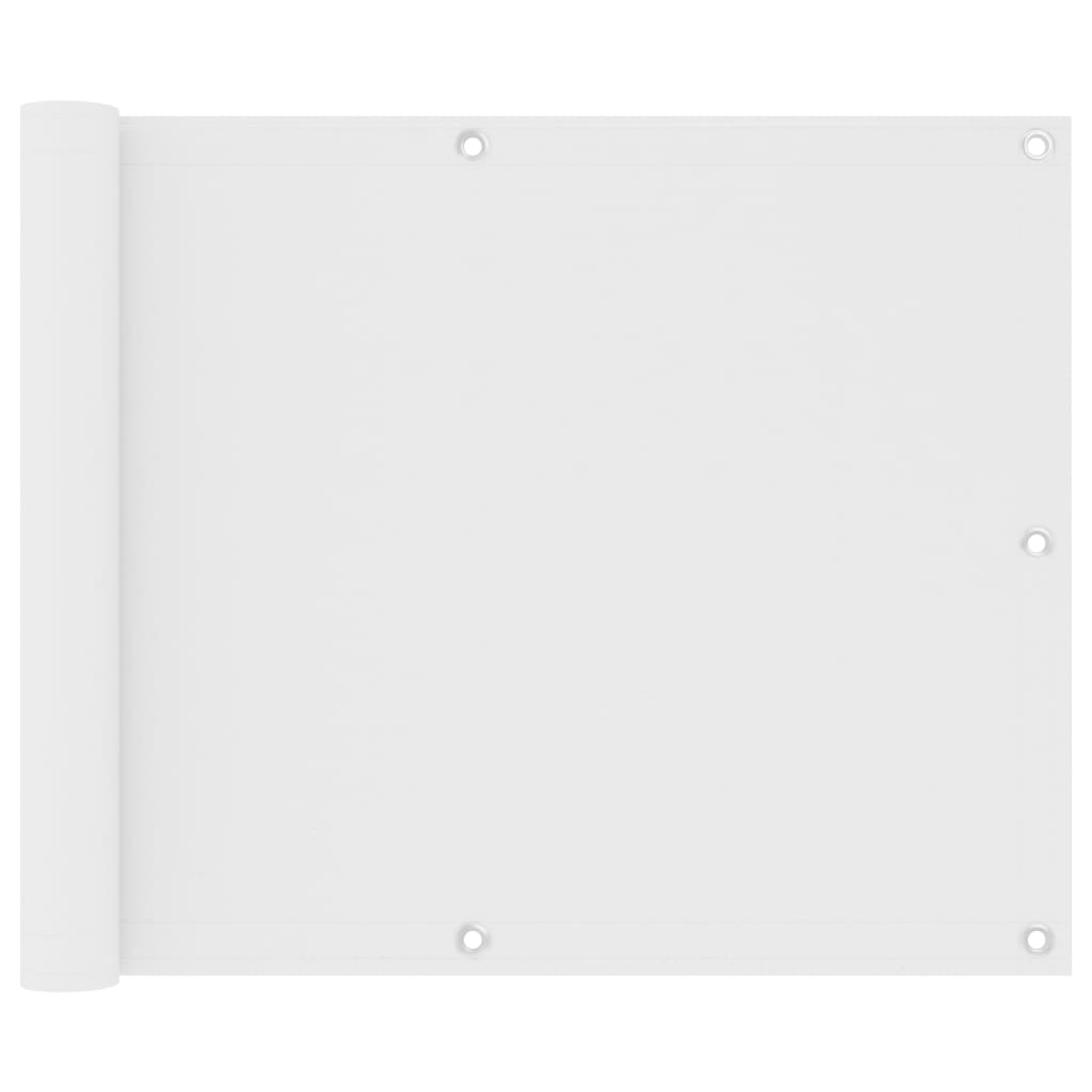Balkonski zastor bijeli 75 x 500 cm od tkanine Oxford