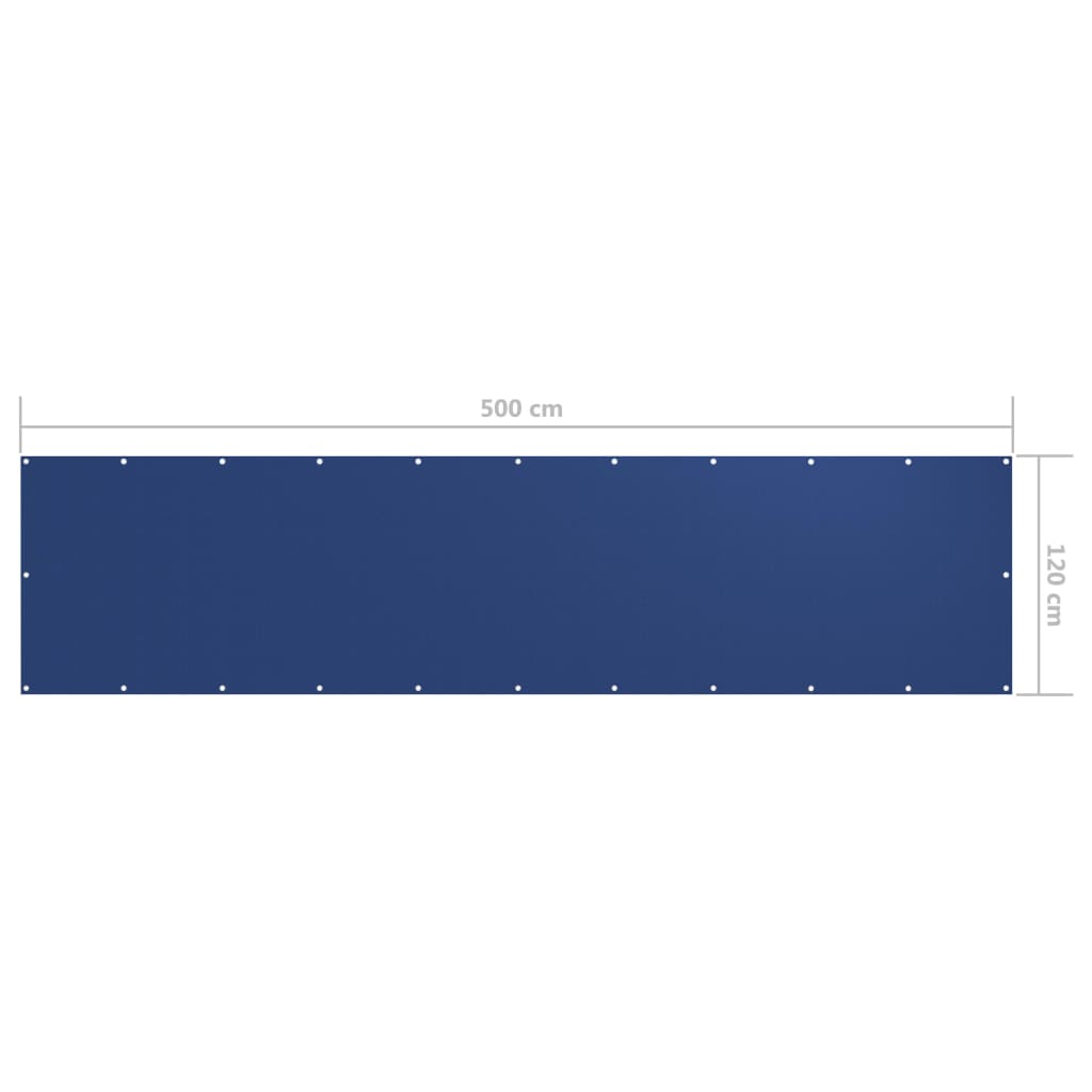 Balkonski zastor plavi 120 x 500 cm od tkanine Oxford