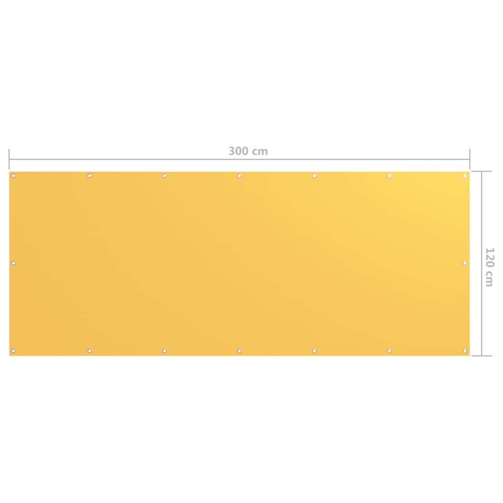 Balkonski zastor žuti 120 x 300 cm od tkanine Oxford