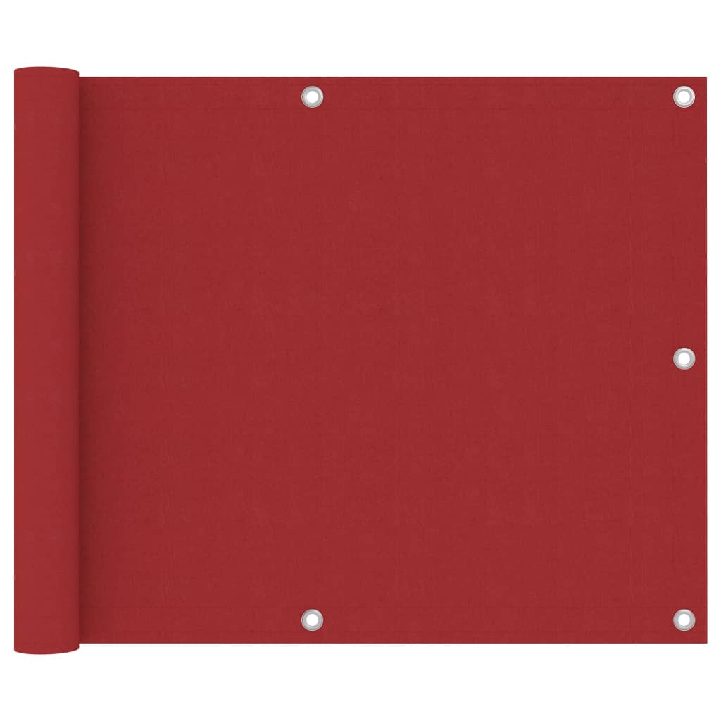 Balkonski zastor crveni 75 x 500 cm od tkanine Oxford