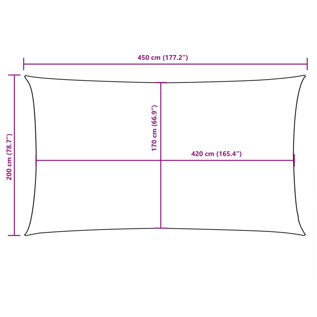 Jedro protiv sunca od tkanine pravokutno 2 x 4,5 m terakota