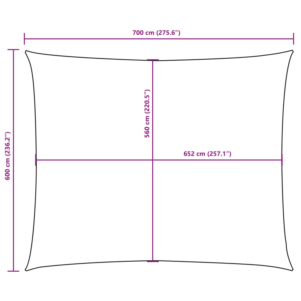 Jedro protiv sunca od tkanine Oxford pravokutno 6x7 m terakota