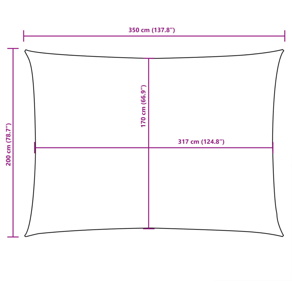 Jedro protiv sunca od tkanine Oxford pravokutno 2x3,5 m crveno