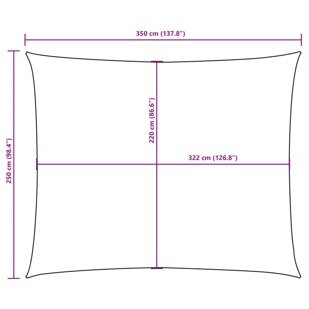 Jedro protiv sunca od tkanine pravokutno 2,5 x 3,5 m crveno