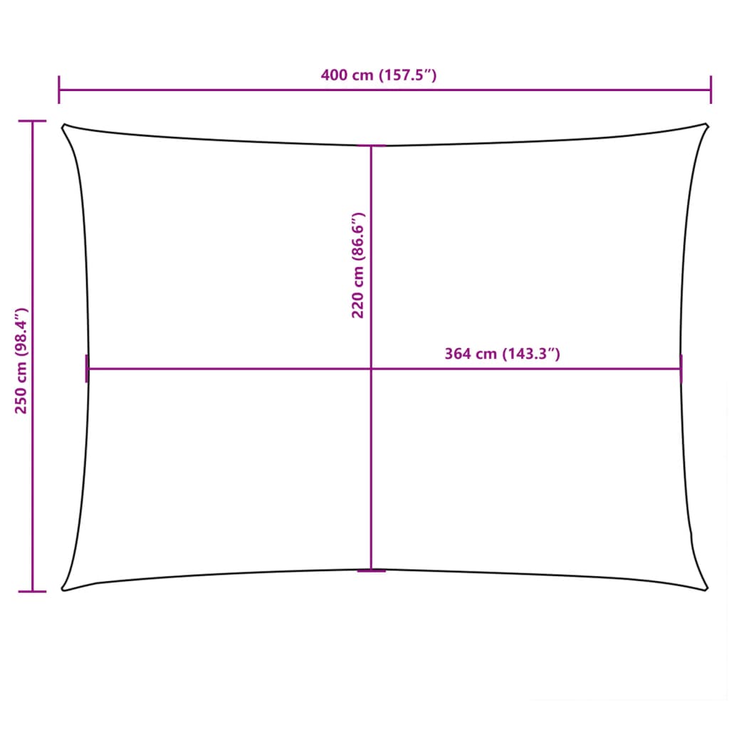 Jedro protiv sunca od tkanine Oxford pravokutno 2,5x4 m crveno