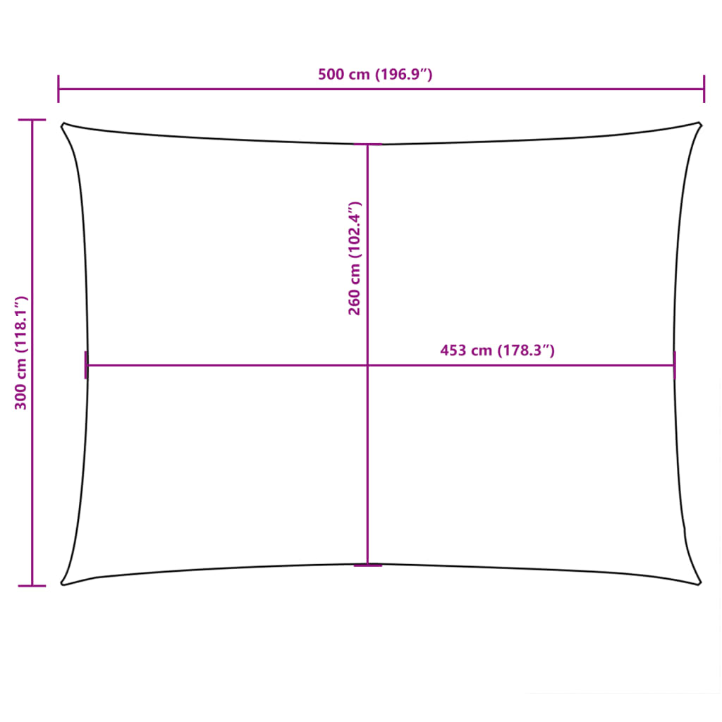 Jedro protiv sunca od tkanine Oxford pravokutno 3 x 5 m crveno