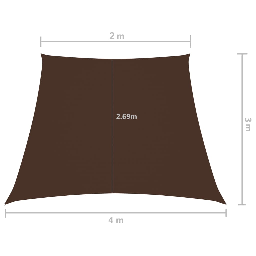 Jedro protiv sunca od tkanine Oxford trapezno 2/4 x 3 m smeđe