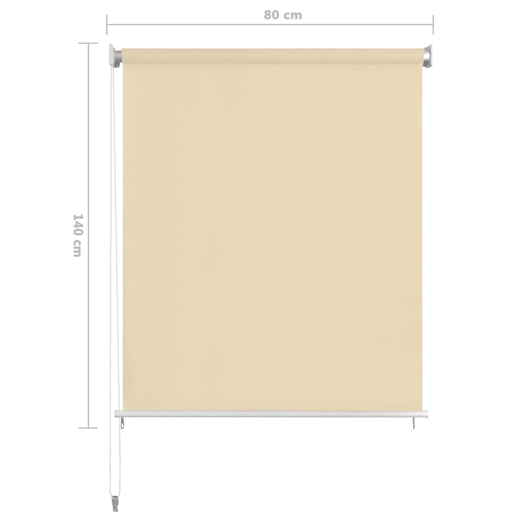 Vanjska roleta za zamračivanje krem 80 x 140 cm HDPE