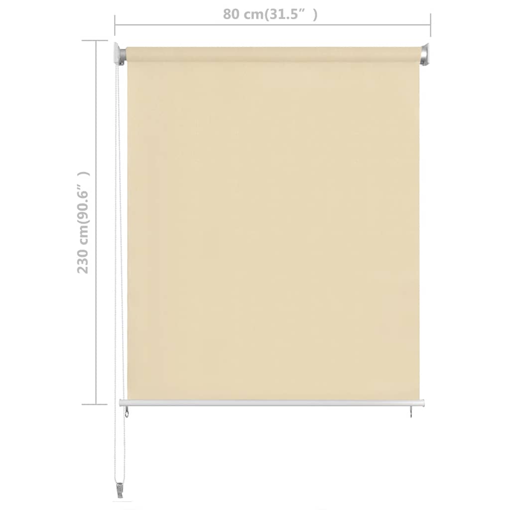 Vanjska roleta za zamračivanje krem 80 x 230 cm HDPE