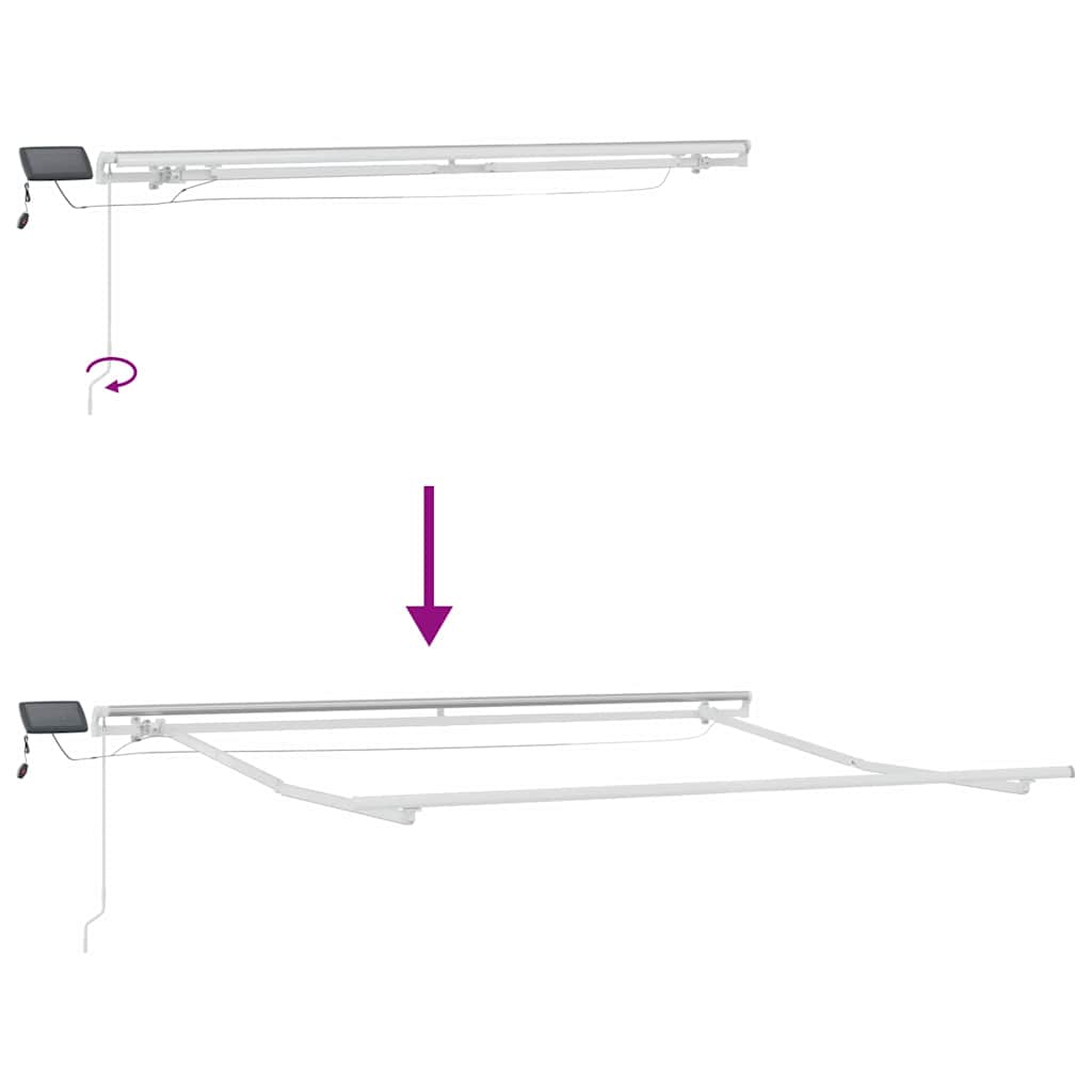 Okvir tende S LED lampica Bijelo 300 x 250 cm Aluminij