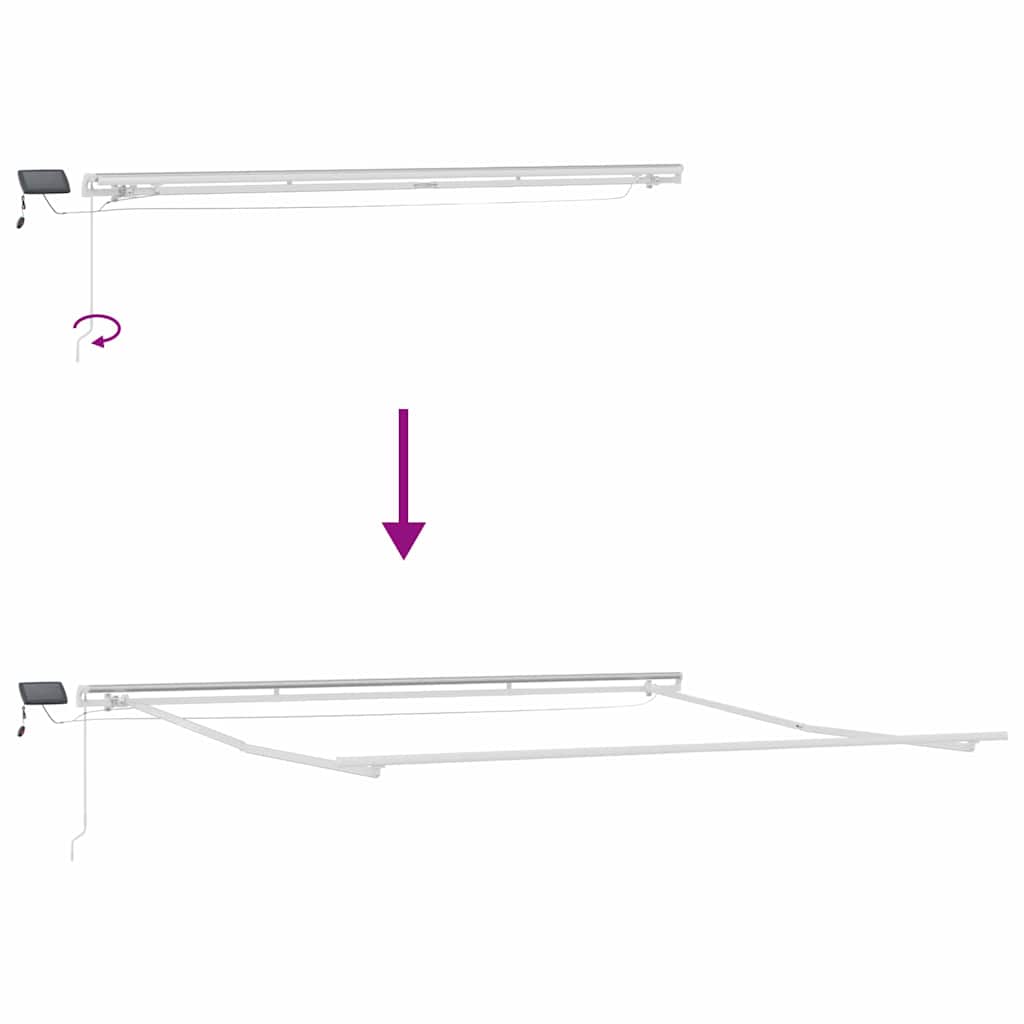 Okvir tende S LED lampica Bijelo 500 × 350 cm Aluminij