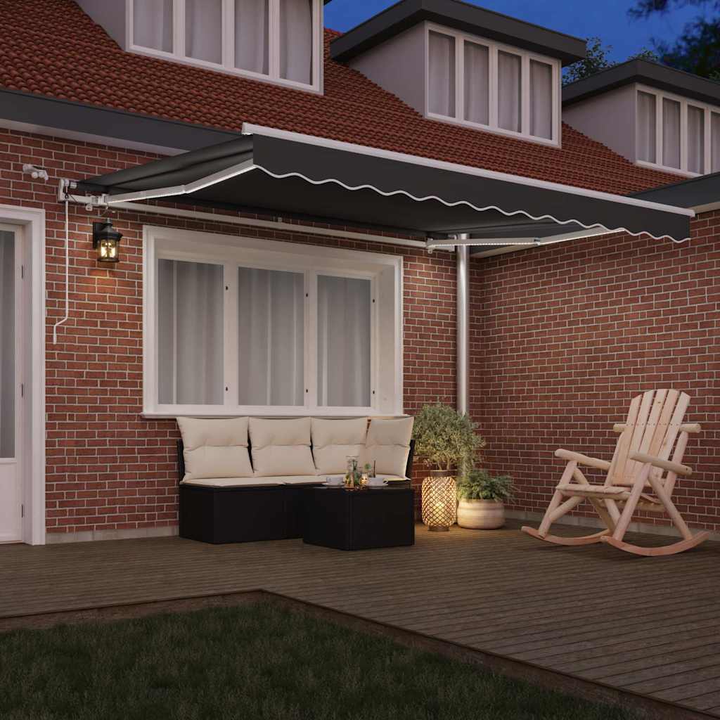 Okvir tende S LED lampica Bijelo Aluminij 3 x 2,5 m