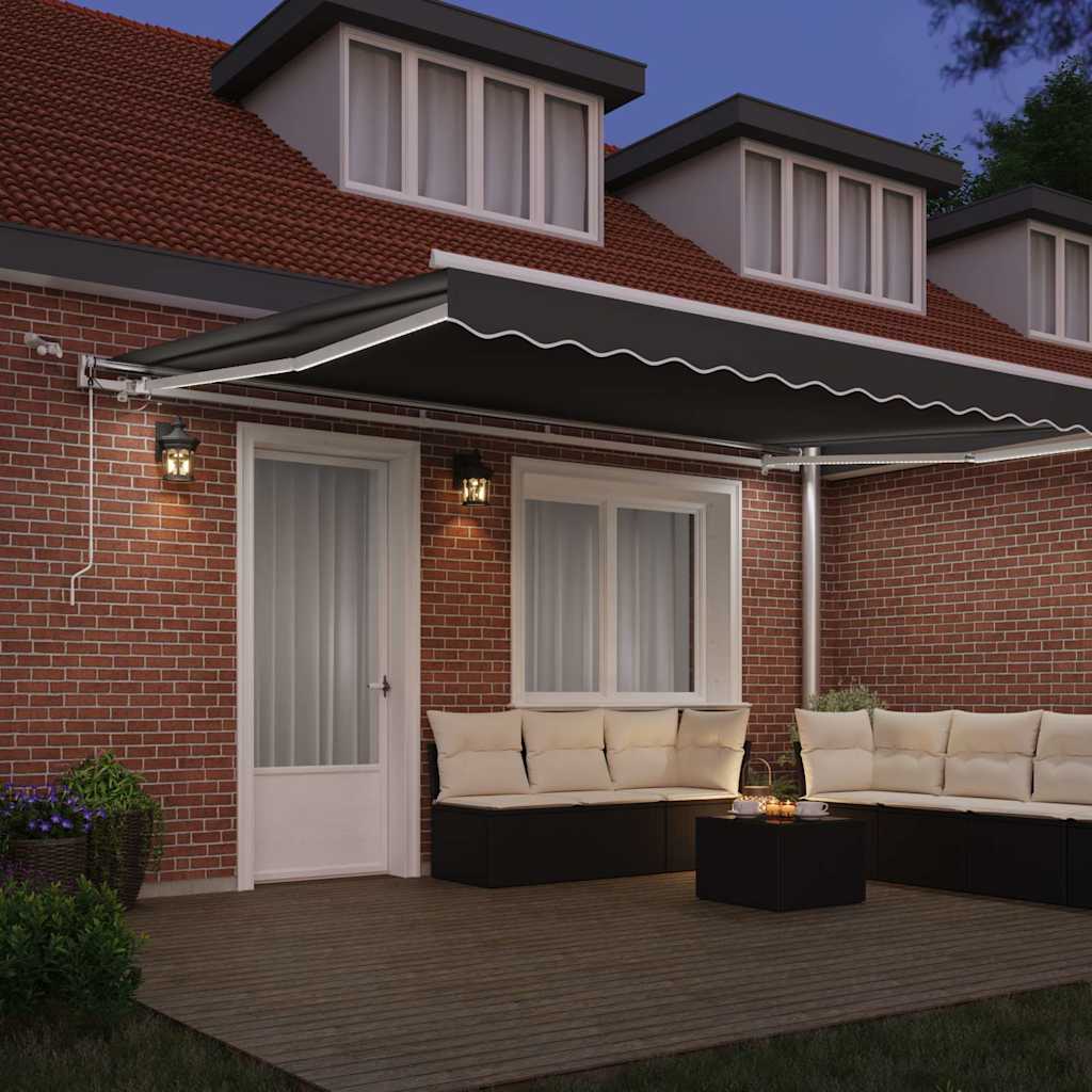 Okvir tende S LED lampica Bijelo Aluminij 4,5 x 3 m