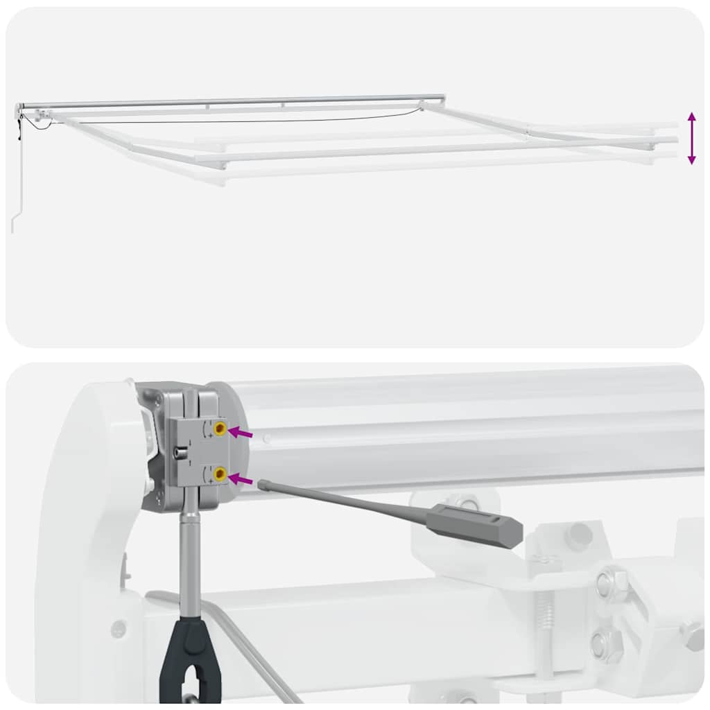 Okvir tende S LED lampica Bijelo 450 × 350 cm Aluminij