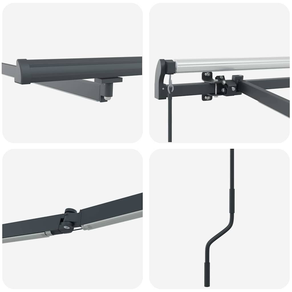 Okvir tende S LED lampica Antracit 500 × 350 cm Aluminij