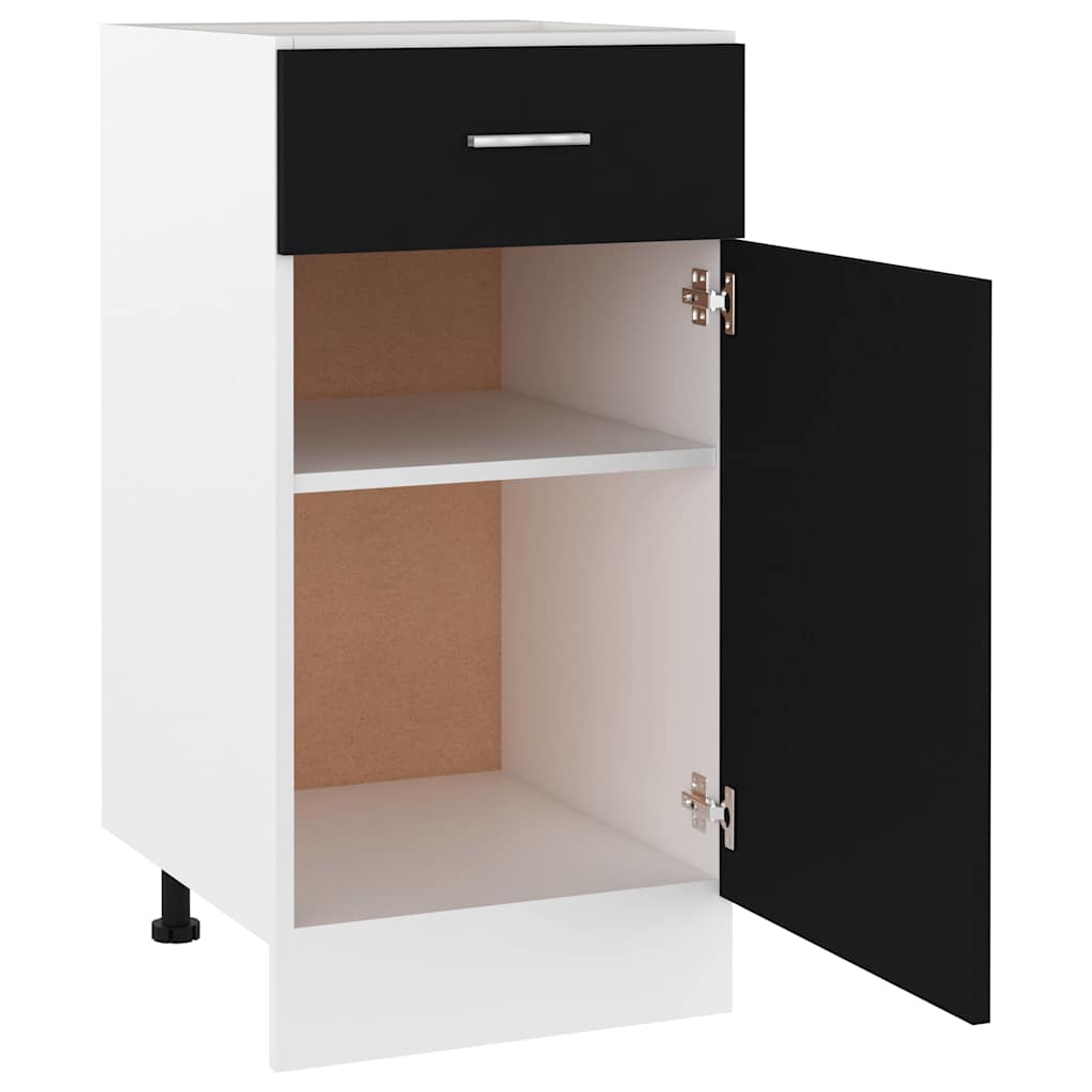 Ormarić s donjim ladicama "Lyon" Crni 40x46x81,5 cm Konstruirano drvo