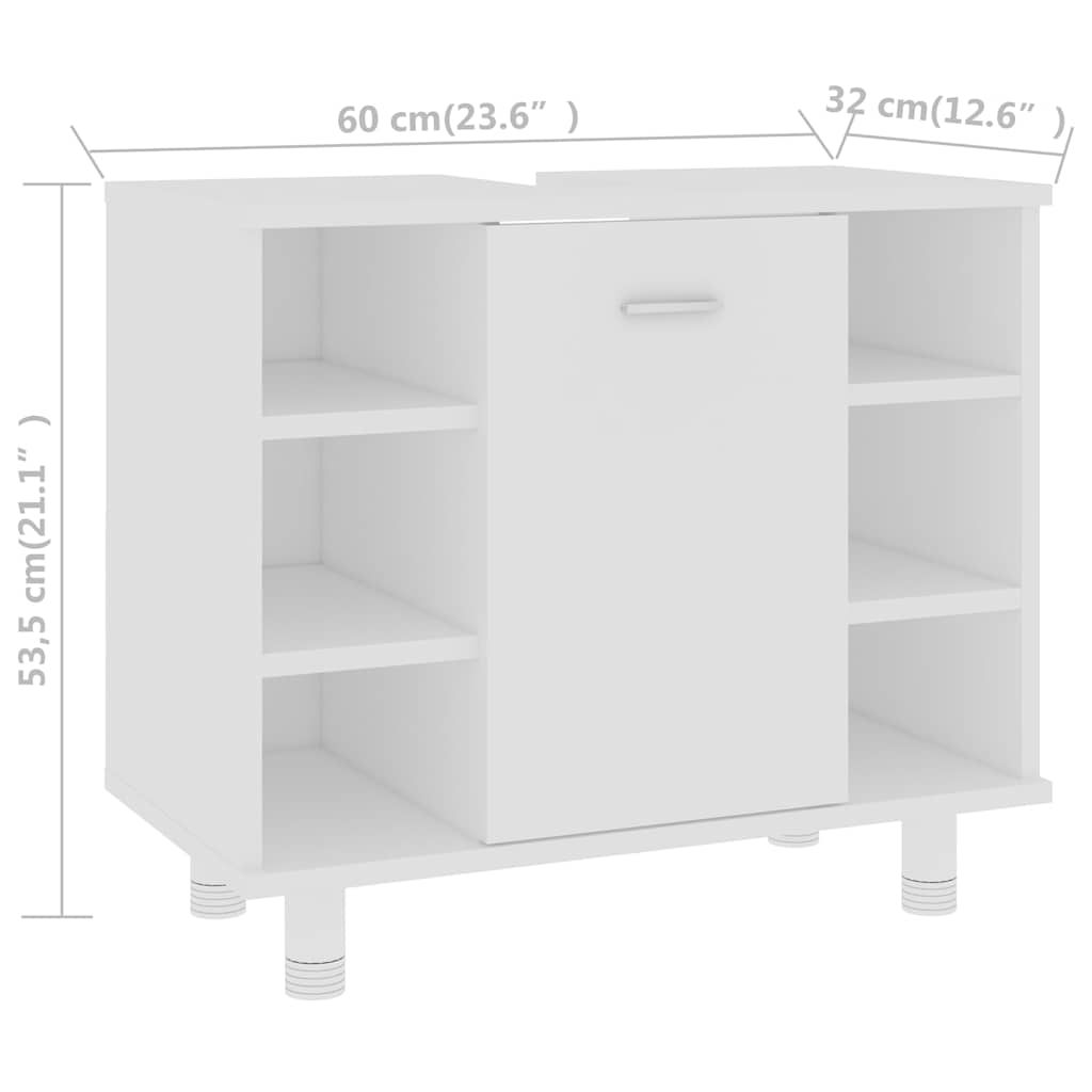 Kupaonski ormarić bijeli 60x32x53,5 cm od konstruiranog drva