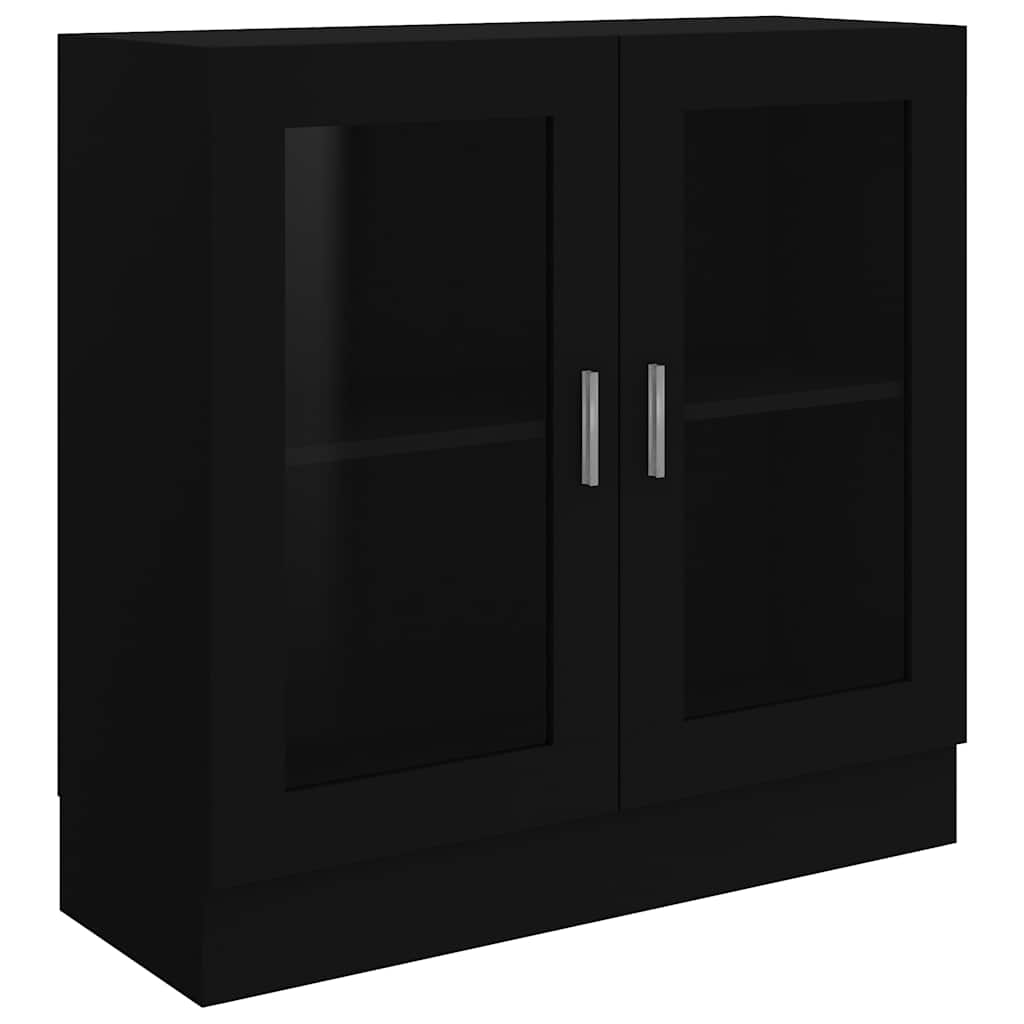 Vitrina crna 82,5 x 30,5 x 80 cm konstruirano drvo