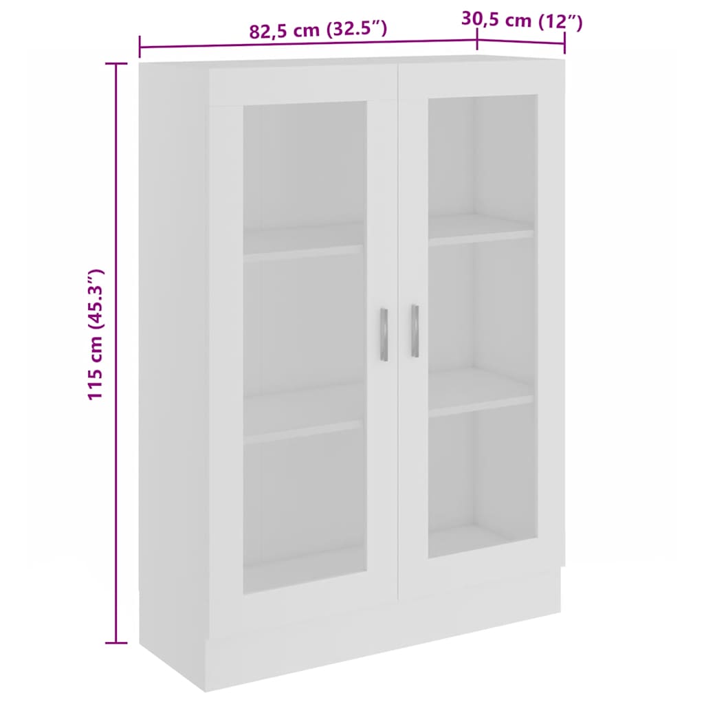 Vitrina bijela 82,5 x 30,5 x 115 cm konstruirano drvo